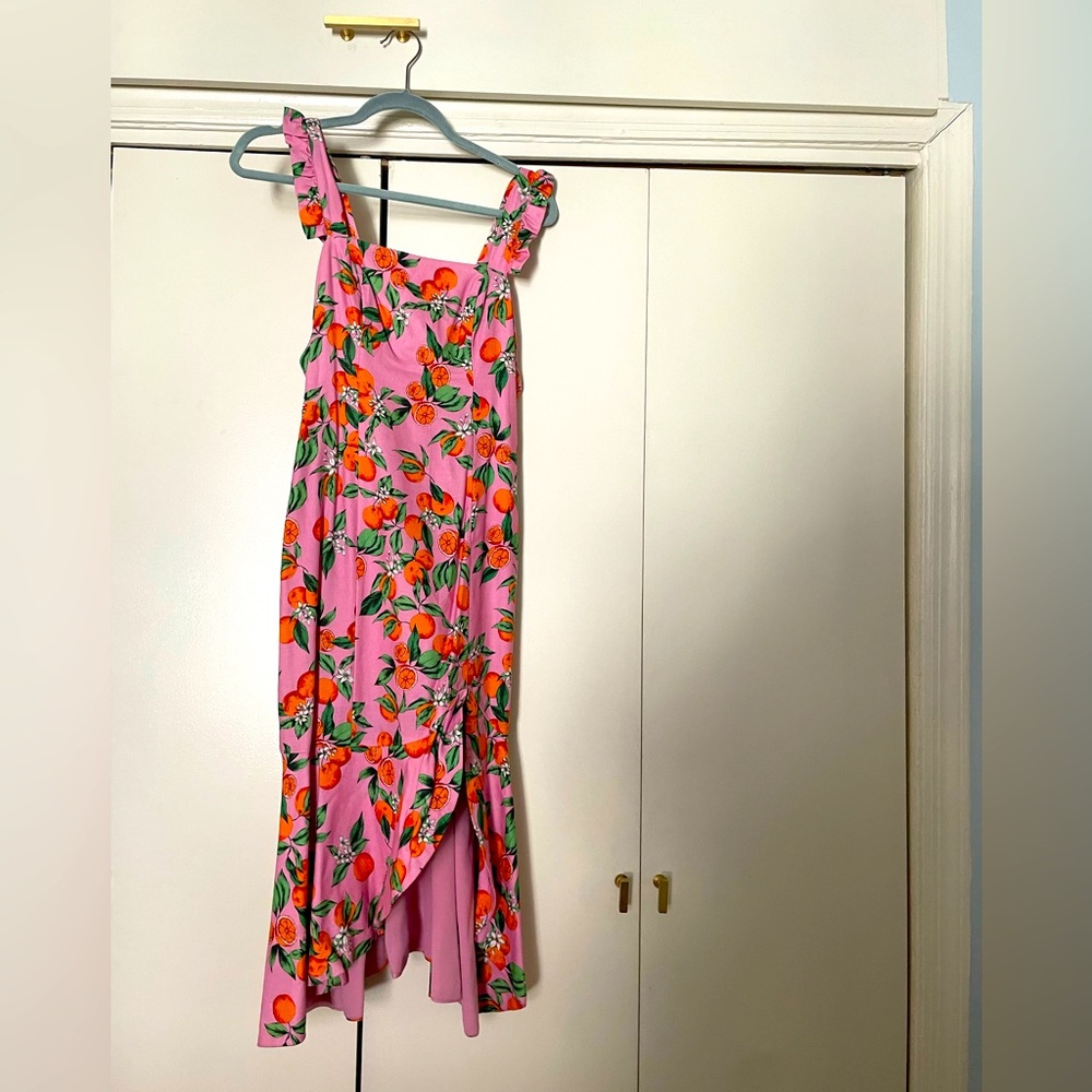 Floral Midi Dress - Pink and Blue
